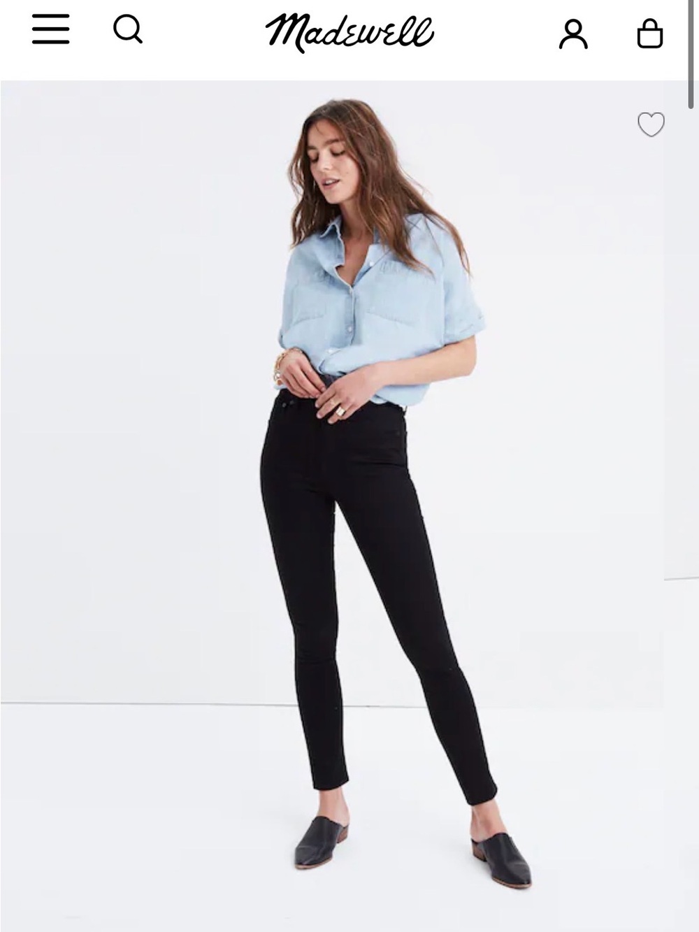 Madewell Curvy Skinny High-Rise Jeans in Black size 29 Tall